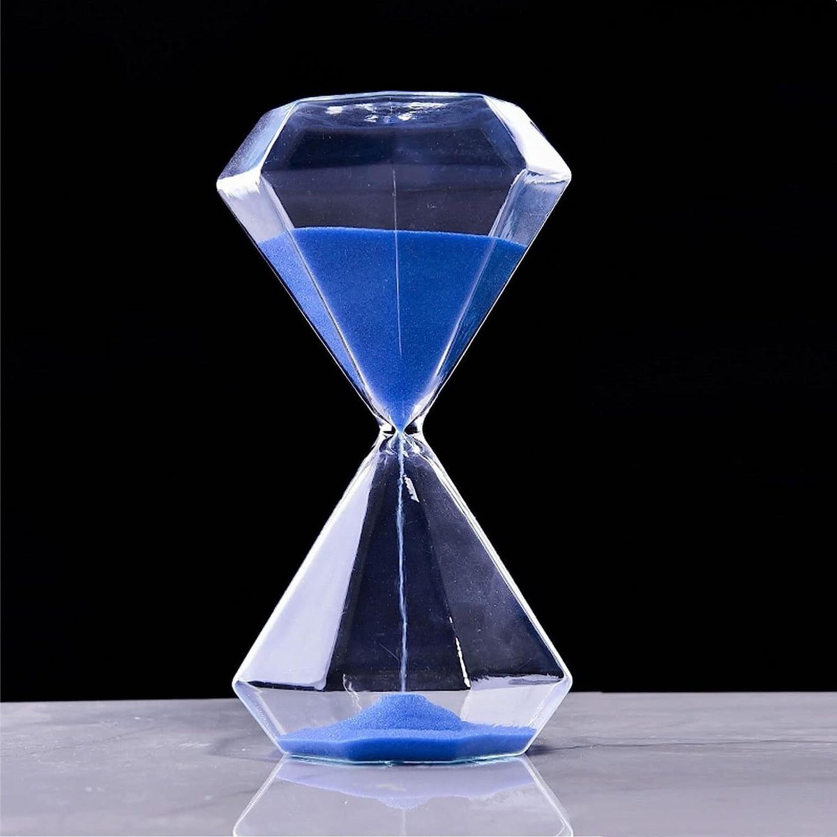 Zandloper Timer - Zandklok Decoratie - Tijdmanagement Oefenen - Handgeblazen Glas - 5 minuten (6x11cm) - Wit