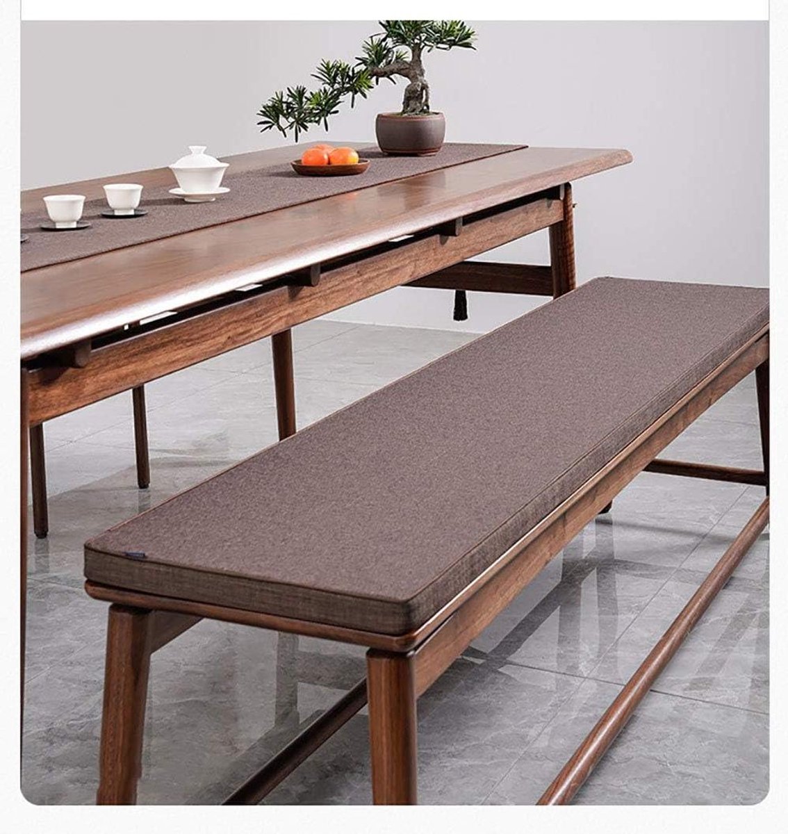 Loungebank Kussen - Tuinkussen Stoelkussen - Buiten Ontspannen - Waterafstotend Stof - 120x40x5cm - Koffiebruin
