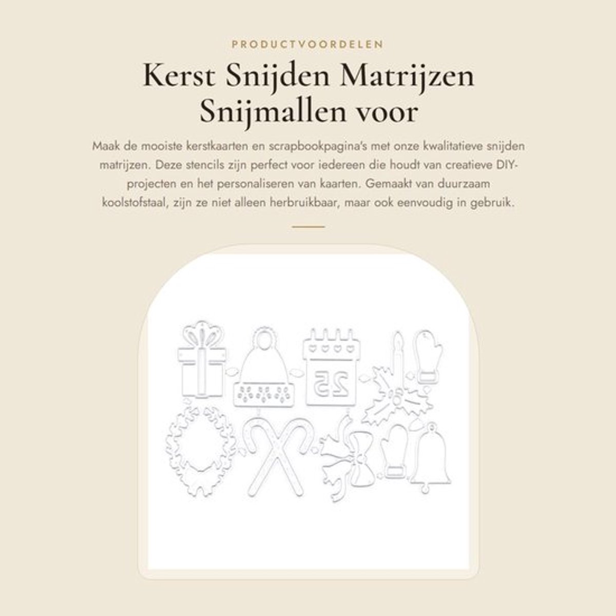 Snijmatrijzen Kerst - Snijmallen voor Kaarten - Embossing - Stencils - Decoratieve Snijmallen - Duurzaam Koolstofstaal