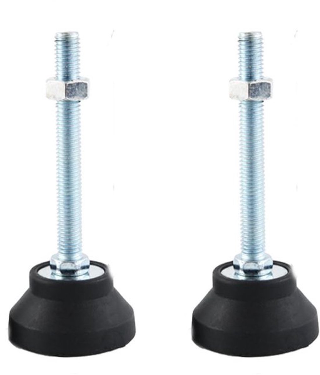 Meubelpoten Verstelbaar - Nivelleringspoten Set van 2 - M10 Schroefdraad - TPU-Rubber - Koolstofstaal - Hoogte ca. 10 cm