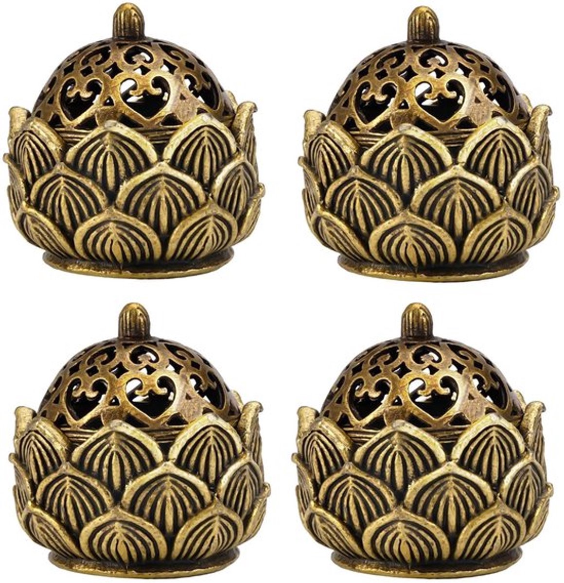 Wierookbrander Retro Design - Wierookhouder - Wierookstokjeshouder - Wierookkegelhouder - Koper - 4 cm