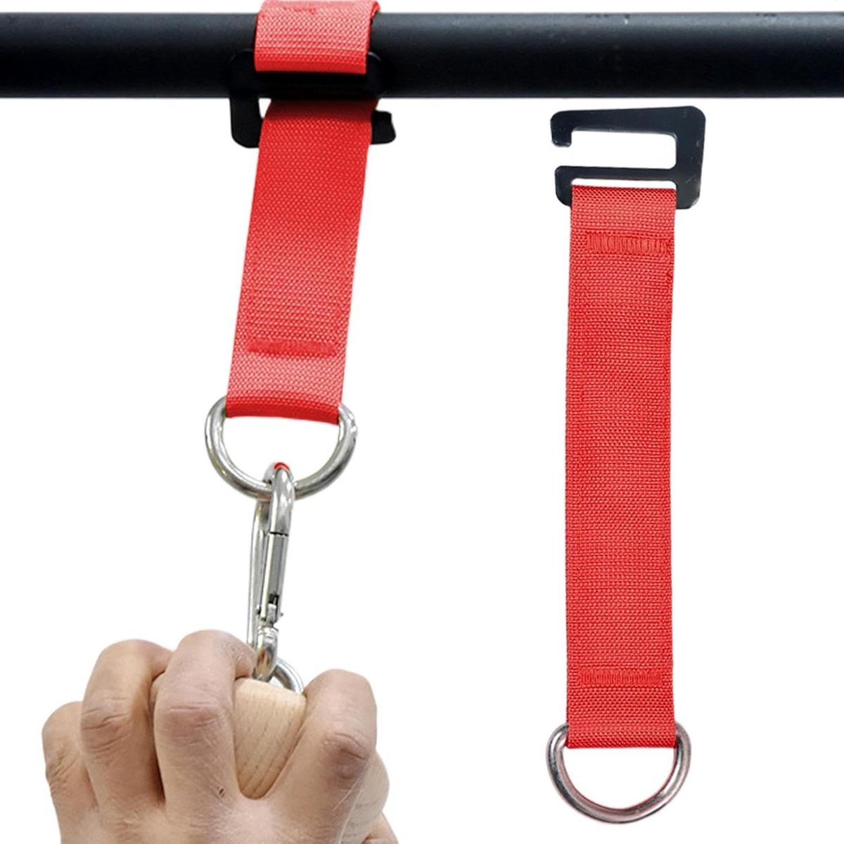 Gewichtstrainingsbanden - Enkelhaken Riemen - Fitness Oefeningen - Robuust Nylon Materiaal - Tot 500 kg - Rood