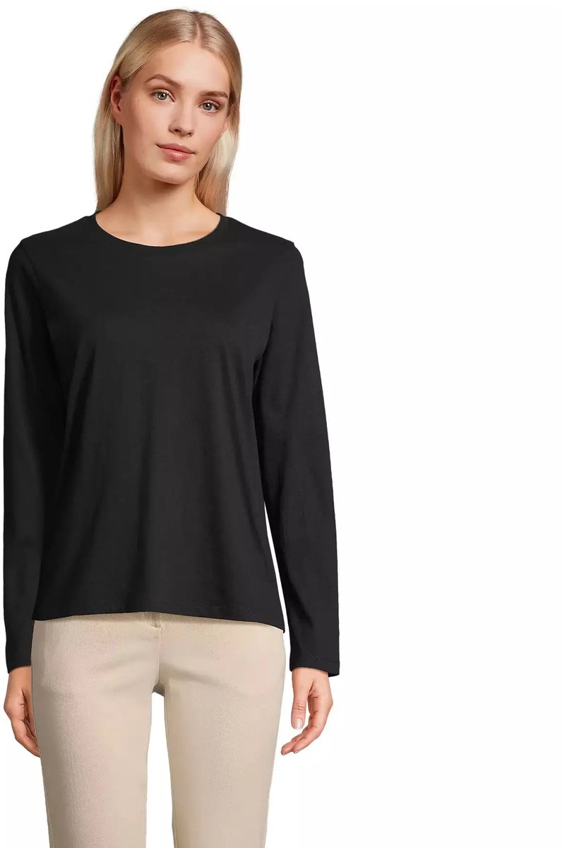 SOL'S Women´s Monarch Long Sleeve T-Shirt L04443 - Deep Black - 3XL