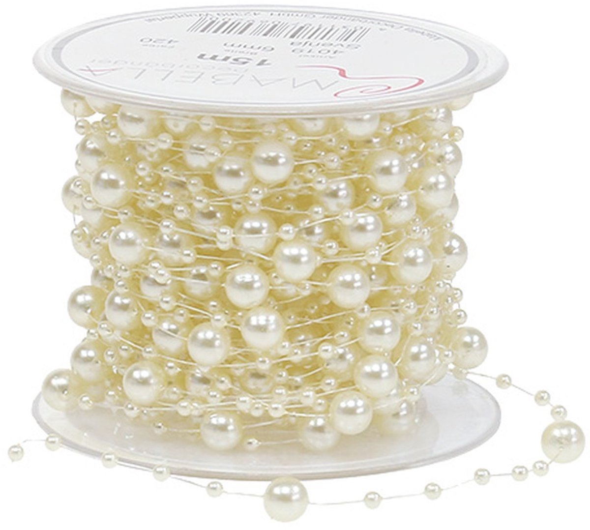 Parelcollier creme 6mm 15m