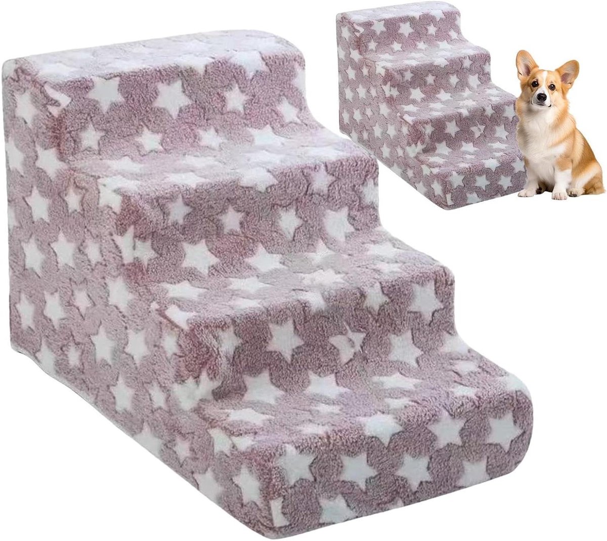 Hondentrap - Huisdier opstapje - Huisdieren helpen klimmen - Antislip en stabiel - 54x37x39cm - Rood