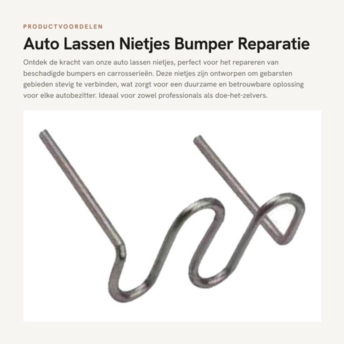 Lassen - Hete Nietjes voor Bumper Reparatie - Roestvrij Staal - Voor Hete Nietmachine - Verschillende Vormen - Duurzaam en Sterk - Reparatienietjes