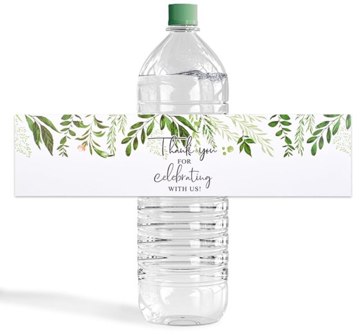 Waterfles Etiketten 50 Stuks - Groene Bladeren Stickers - Bruiloft/Verjaardag - Babyshower - Duurzaam Materiaal - Gepersonaliseerd Ontwerp - Flesstickers