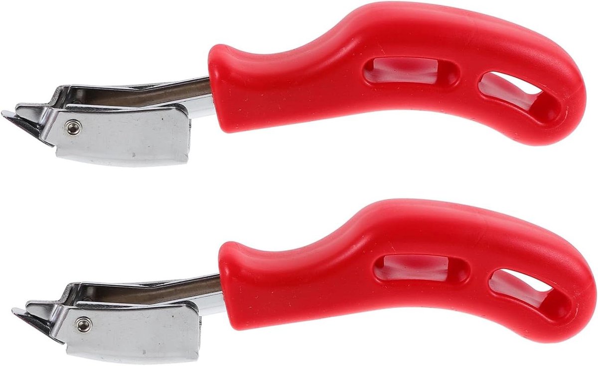 Nietjesverwijderaar 2-delig - Spijkerlifter Ontnieter - Meubels Bekleden - Ergonomisch Ontwerp - 16 cm - Rood
