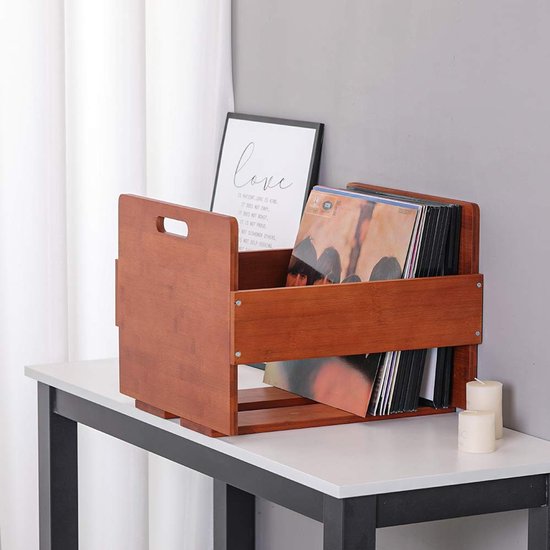 Lp Opbergsysteem - Lp Houder - Lp Koffer - Voor 80 Platen - Bamboo - 41cm x 39cm 31cm van Clayre & Eef — afbeelding 4