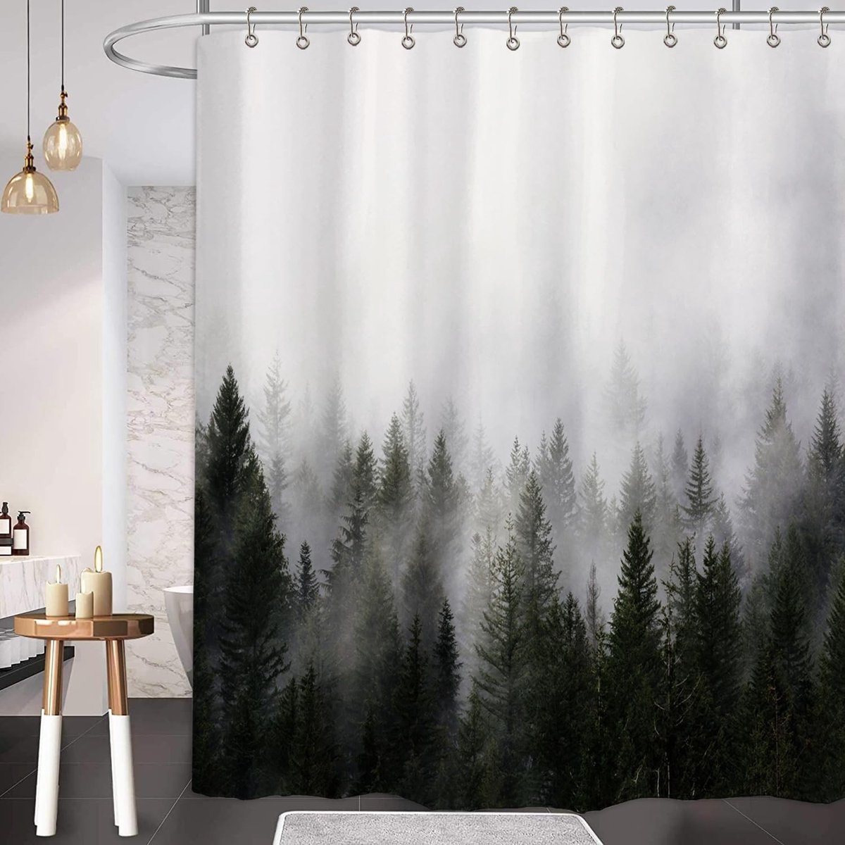 Omgoods - Douchegordijn 180 x 200 cm, Schimmelbestendig met Magneten