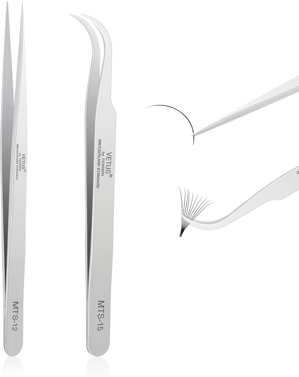 Omgoods - Professionele Wimperpincet Set voor Wimperextensions