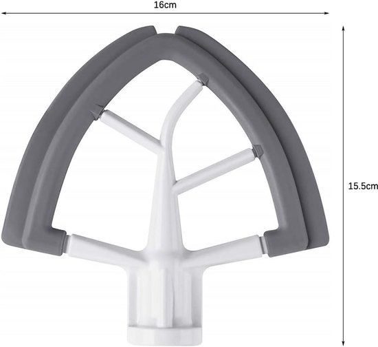 Mixer Klopper - Spatel Mixaccessoire - Beslag Maken - Dubbelzijdige Siliconen Rand - 4.5-5QT - Grijs — afbeelding 5