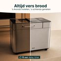 Broodbakmachine 's avonds en 's ochtends.