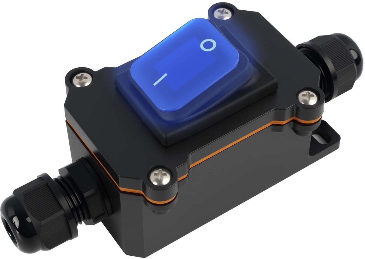 Omgoods - Waterdichte Inline Kabel Schakelaar met LED Display