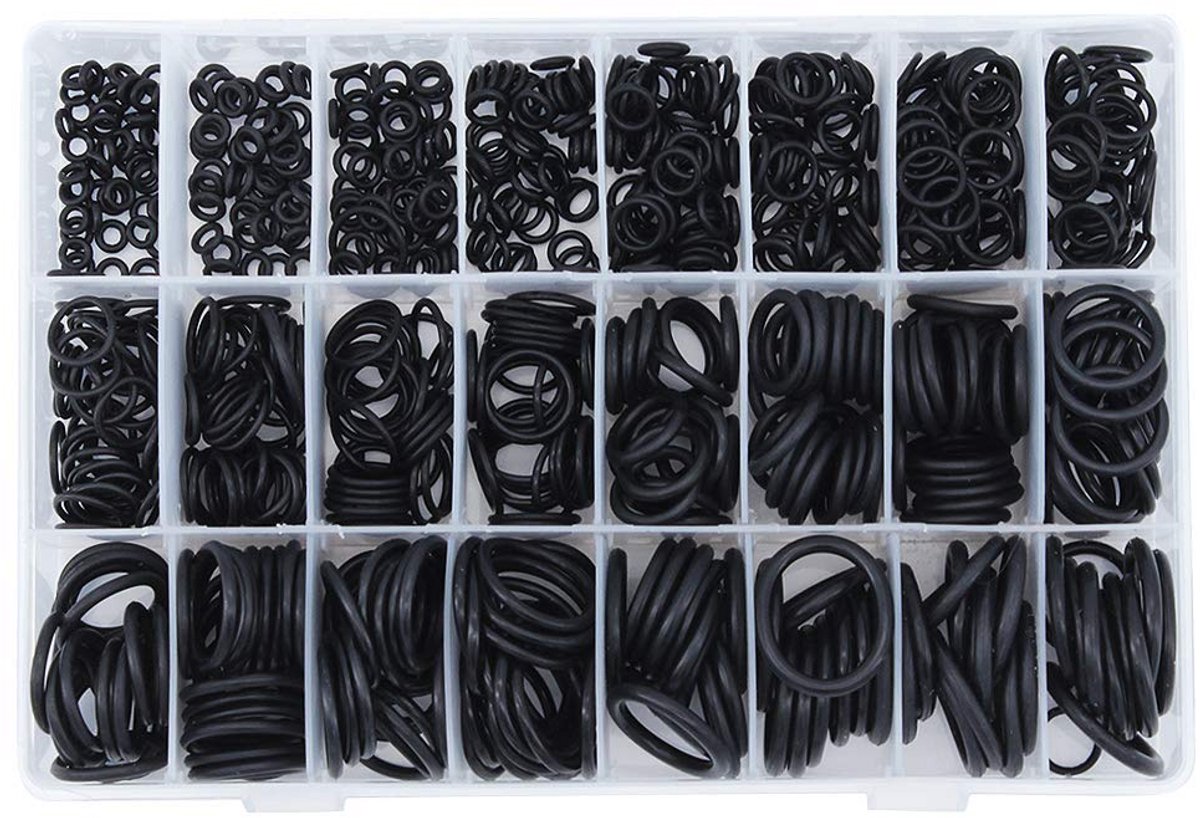 O-ringenset - Rubberen afdichtingen - 960 stuks - Waterdicht - Zwart