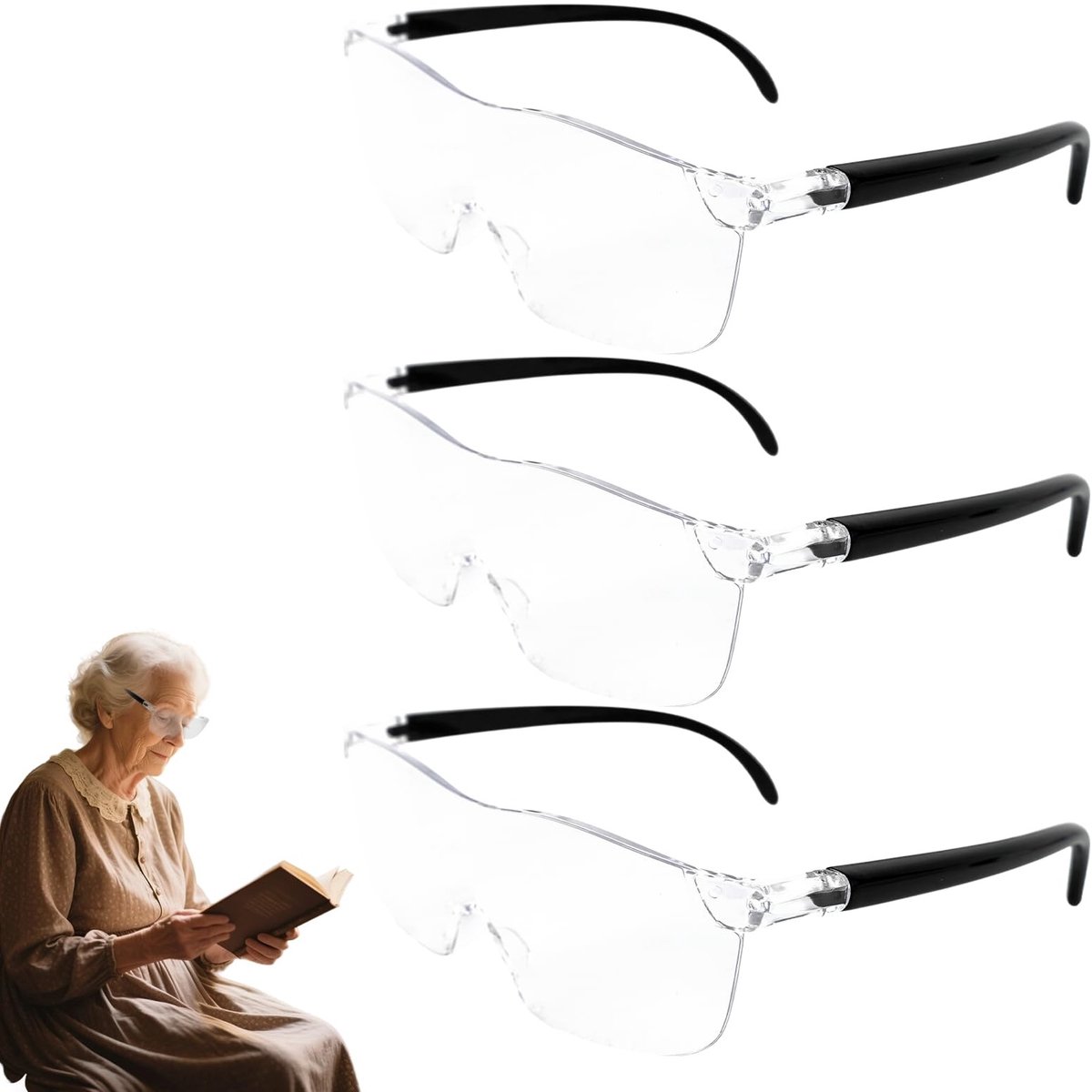 Omgoods - Set van 3 Vergrootglazen met Diverse Vergrotingen