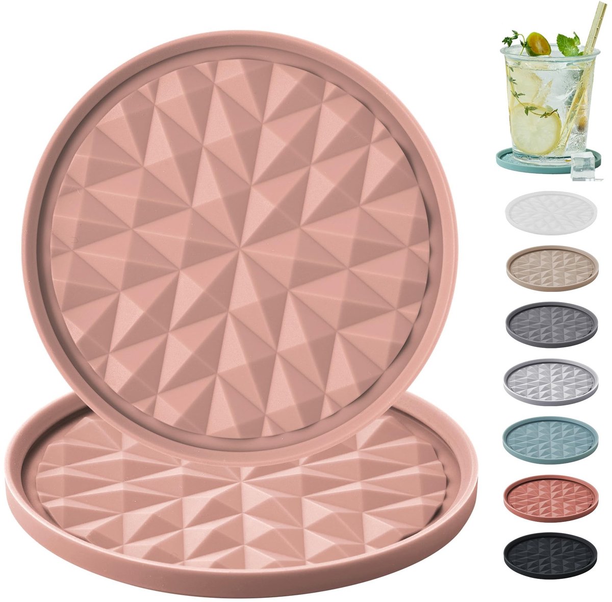 Omgoods - Silicone Deksel voor 9.5cm Yoghurtpotten, 2 Sets, Roze