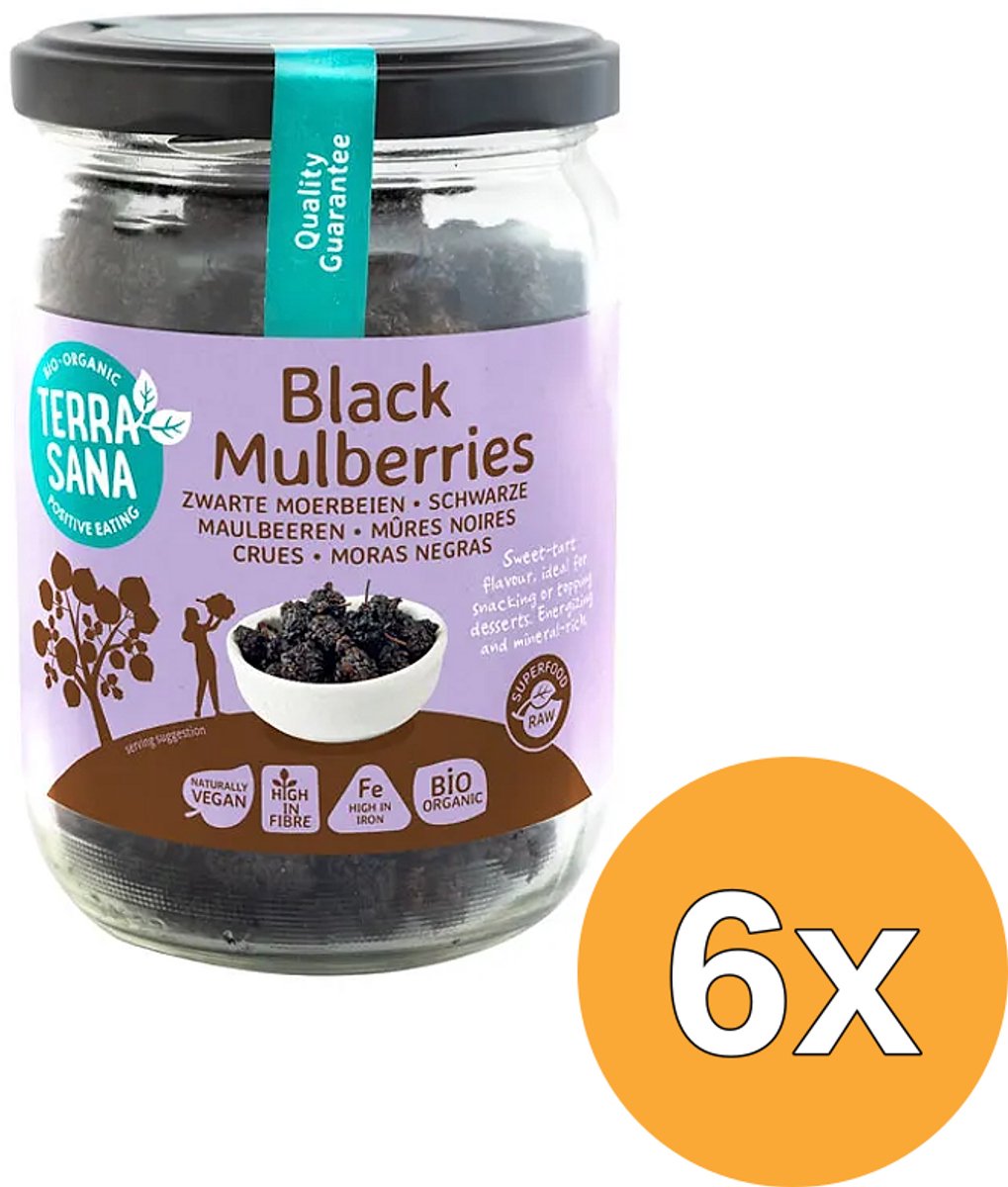 6x Terrasana Moerbei Bessen Zwart Bio (190 gr)