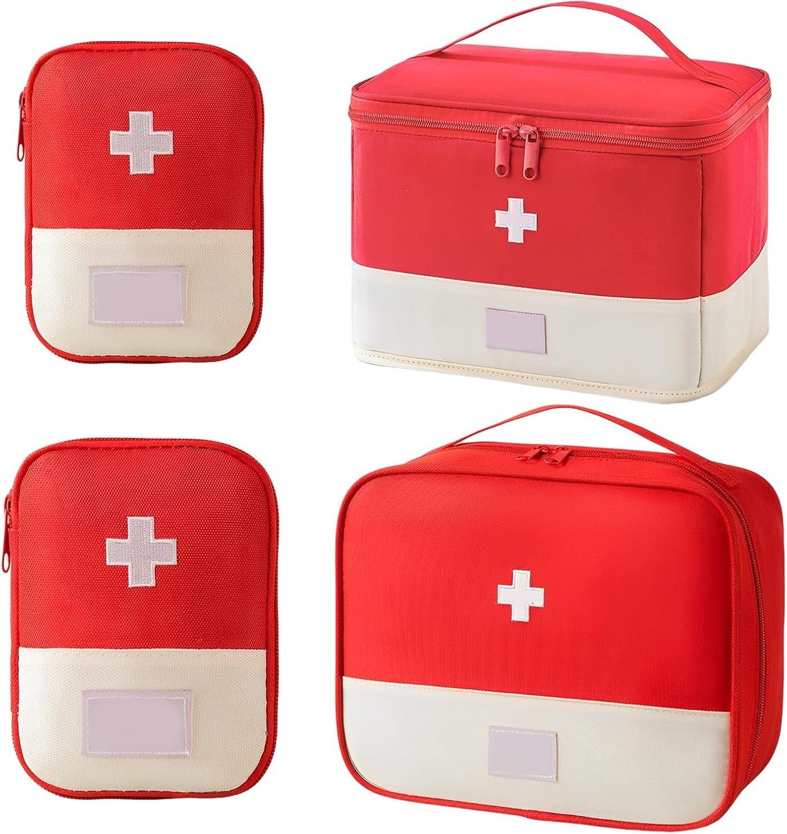 4 Stuks Medicijn Tassen, Draagbare Medische Tas, Grote Capaciteit Noodtas voor Reizen, Waterdichte Apotheek Tas voor Thuis en Kantoor