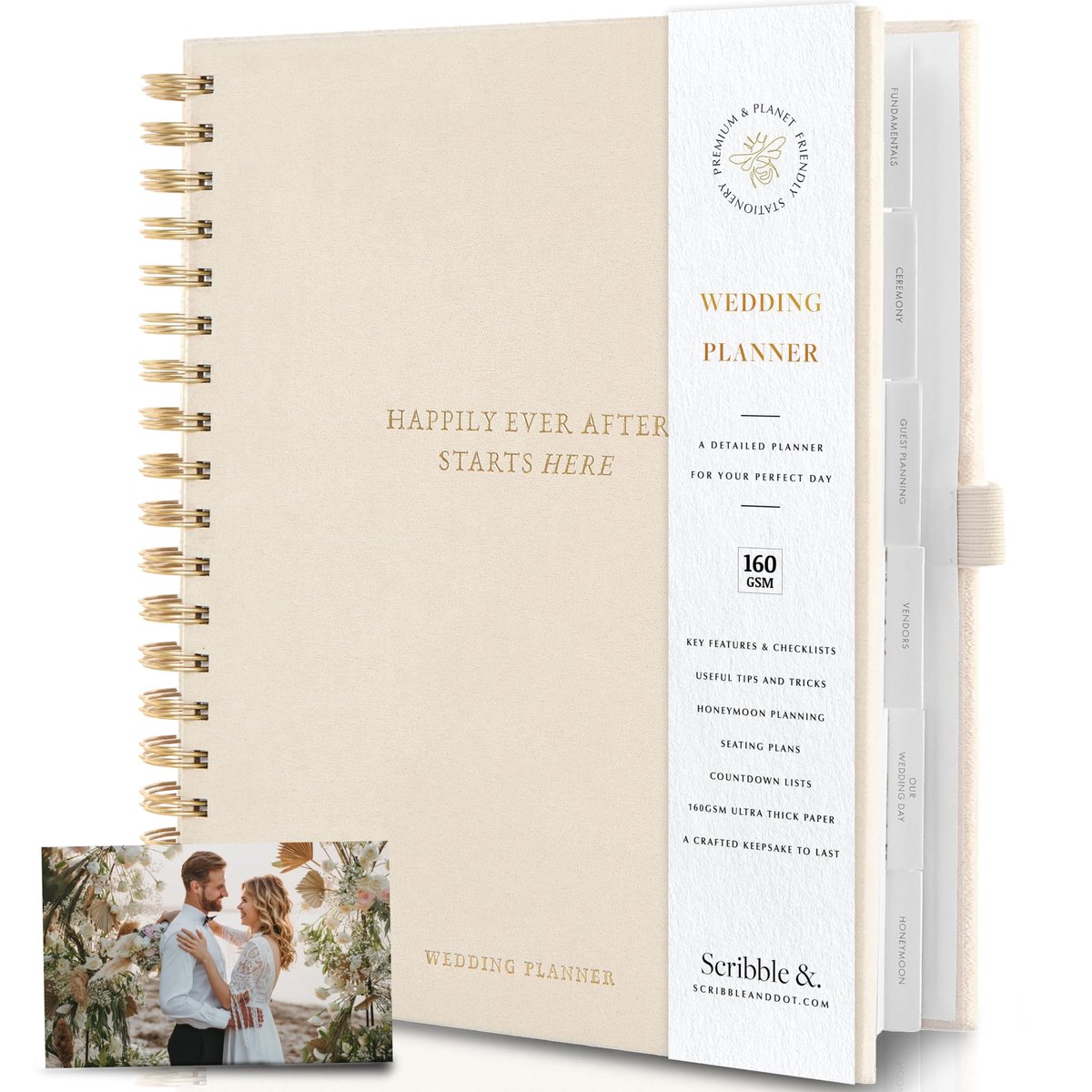 Wedding Planner spiraal gebonden - A5 formaat - 120 pagina's - overzichtelijk plannen van je bruiloft - ShopVlot