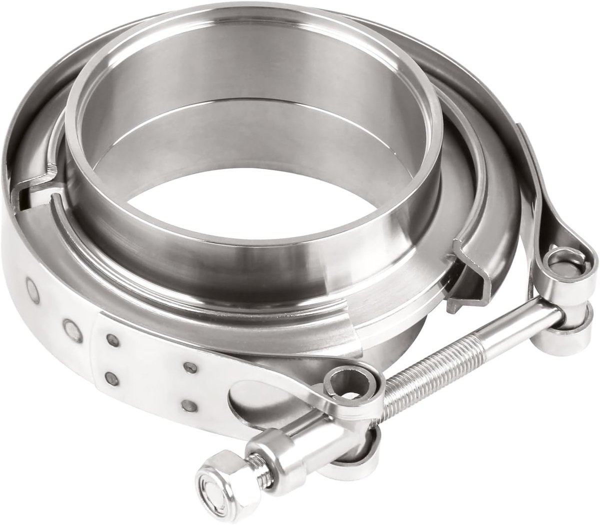 V-belt clamp Ø 50.8 mm (2.0 inch) met flens, volledig roestvrij staal, turbo slang, V-band klem en uitlaatsysteem set met snelle ontgrendeling