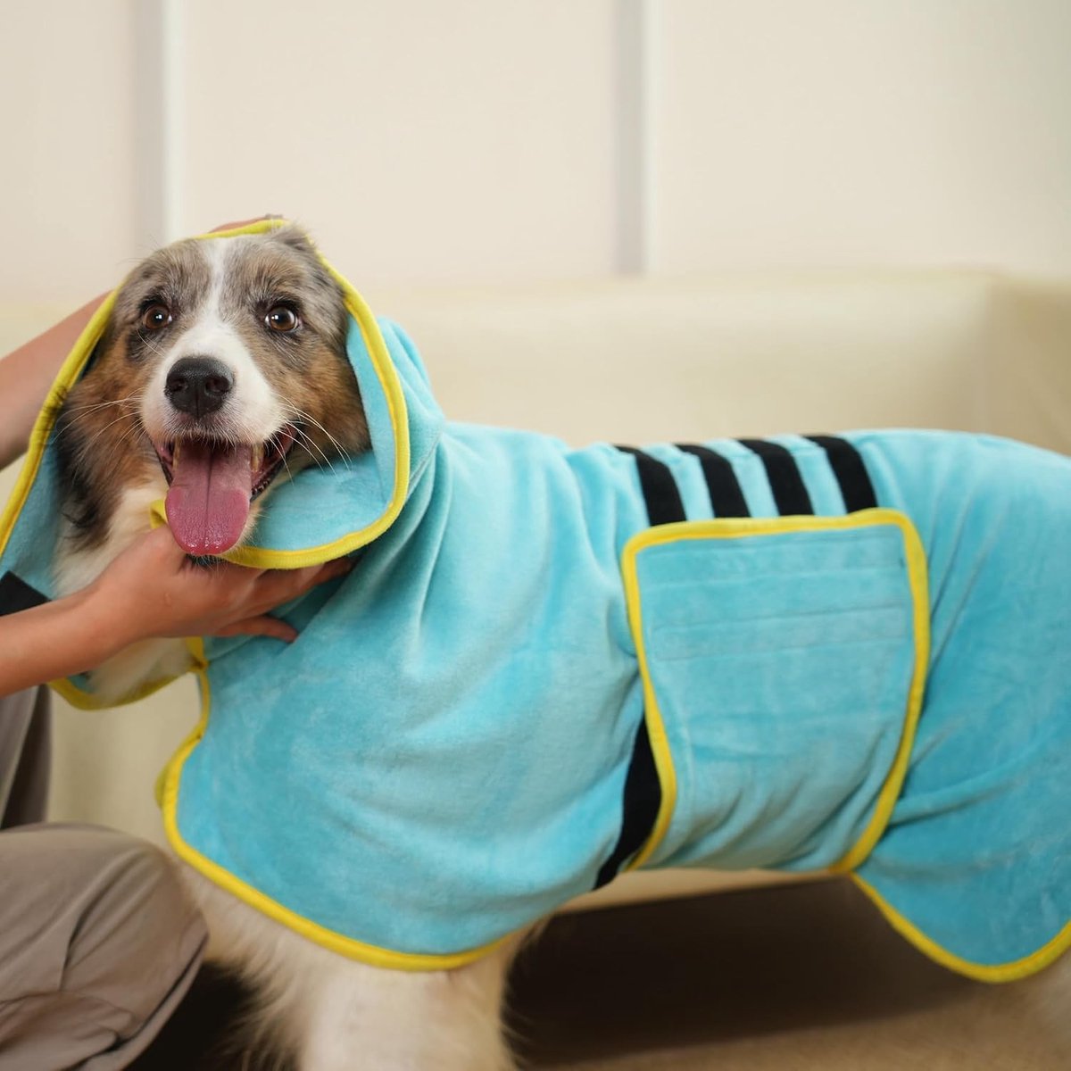 Ultra Absorberende Microfiber Badjas voor Honden en Katten, Dubbel Laags Badhanddoek voor Drogen, Zwemmen en Verzorging van Huisdieren