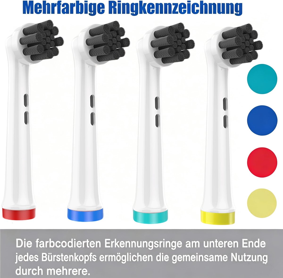 Vervangende opzetborstels voor elektrische tandenborstel - Houtskool Clean - Twist Action - Optimale reiniging - ShopVlot