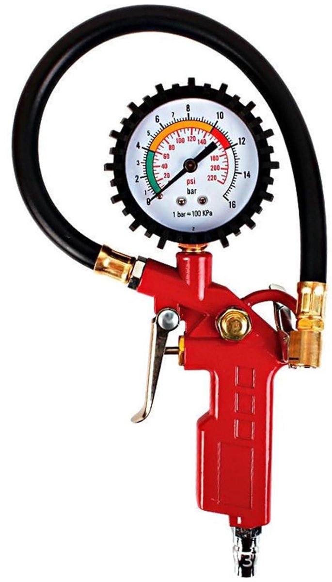 Barometer bandenspanning 11 mm - nauwkeurig meetapparaat - voor auto's, vrachtwagens en fietsen - ShopVlot