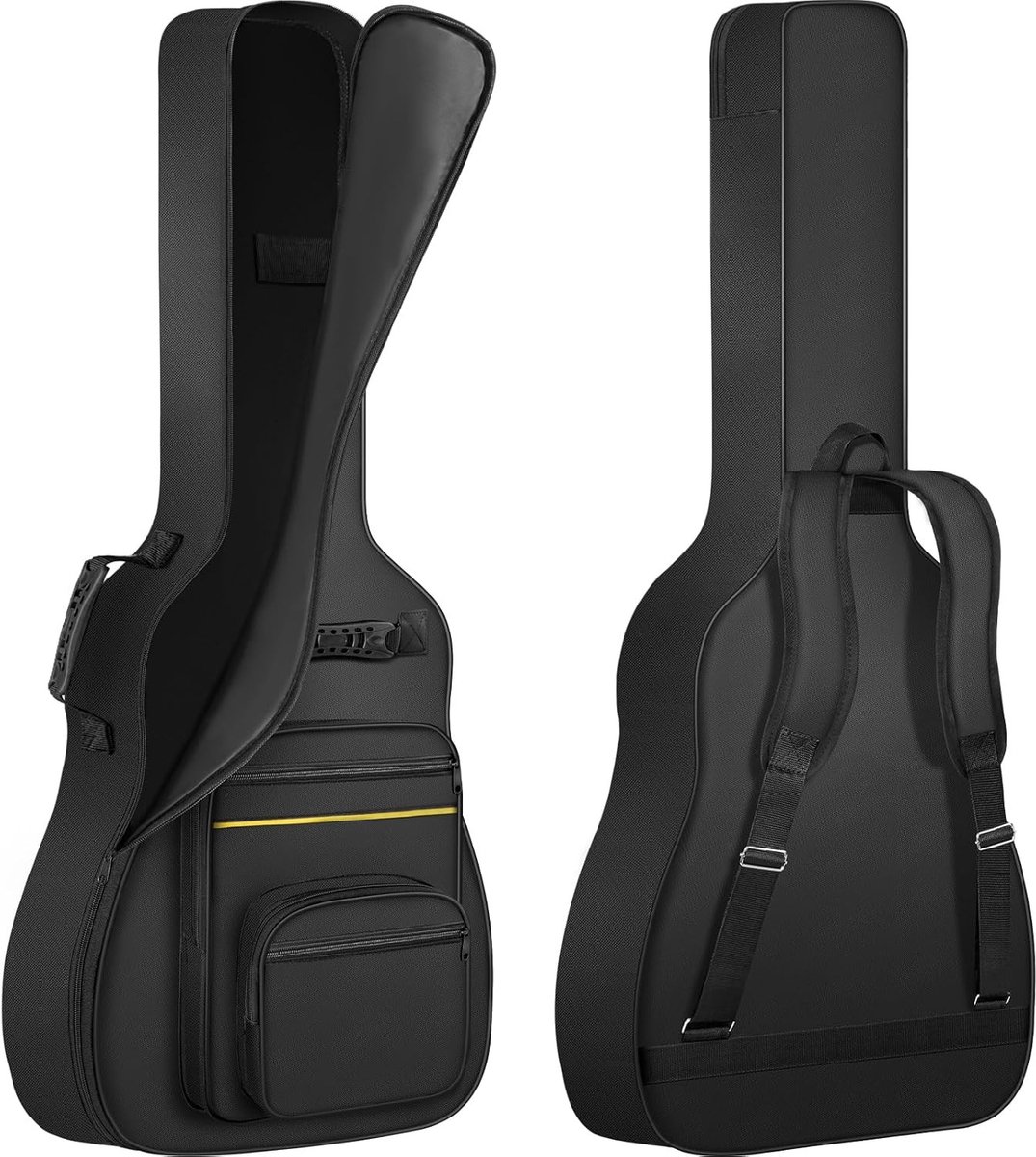 Waterdichte Gitaar Tas met Multi-Pockets en 10mm Dikte voor Akoestische en Elektrische Gitaren, 40 Inch, Ideaal voor Optredens en Transport