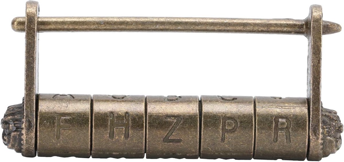 Antiek gecodeerd slot in vintage Chinese stijl, wachtwoord hangslot voor deuren en kasten, veilig en decoratief slot voor thuisgebruik