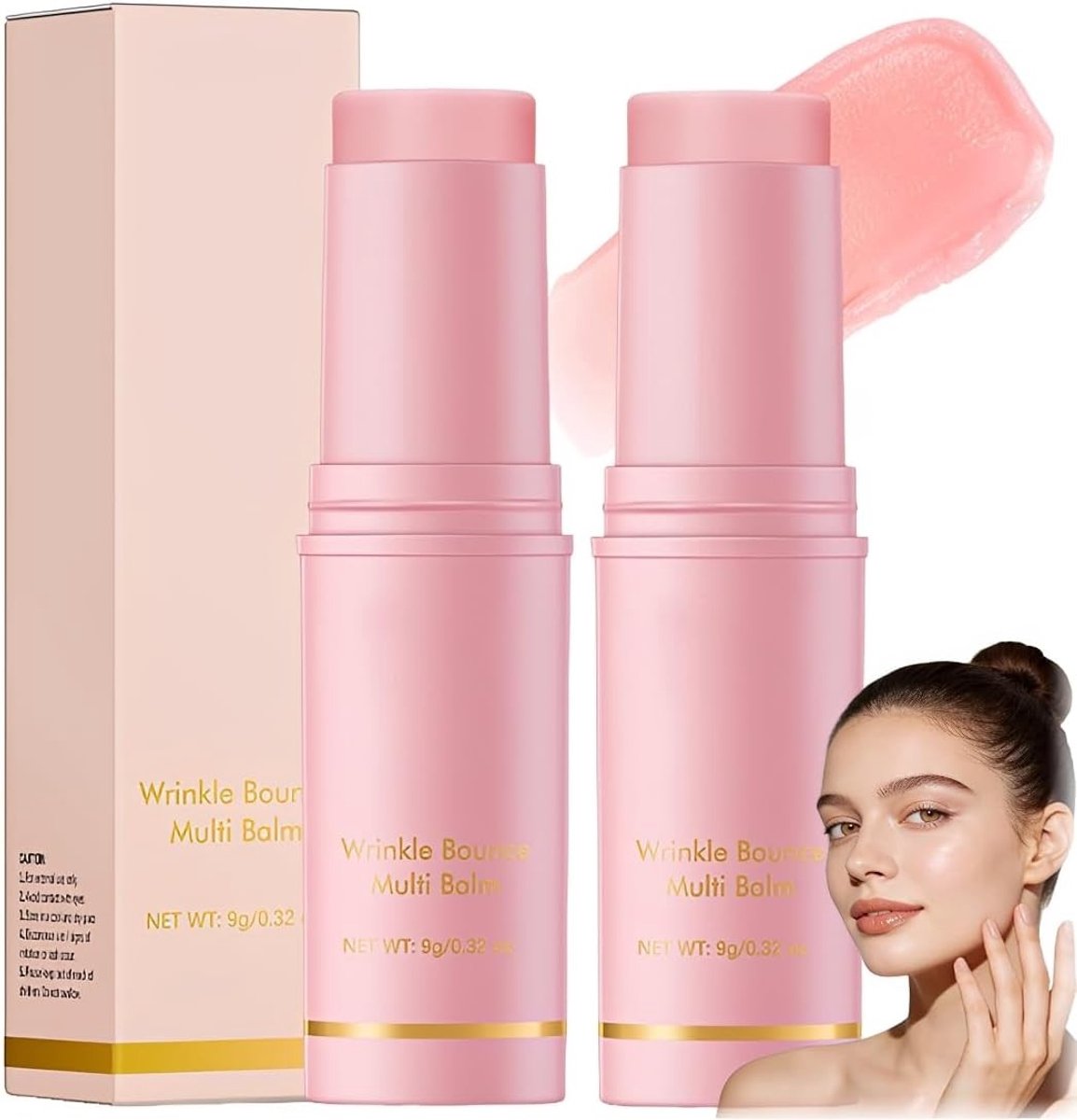 2-pak Multi Balm Stick voor Anti-rimpel en Oogverzorging - All-in-One Verzorging voor Make-up en Huidvernieuwing