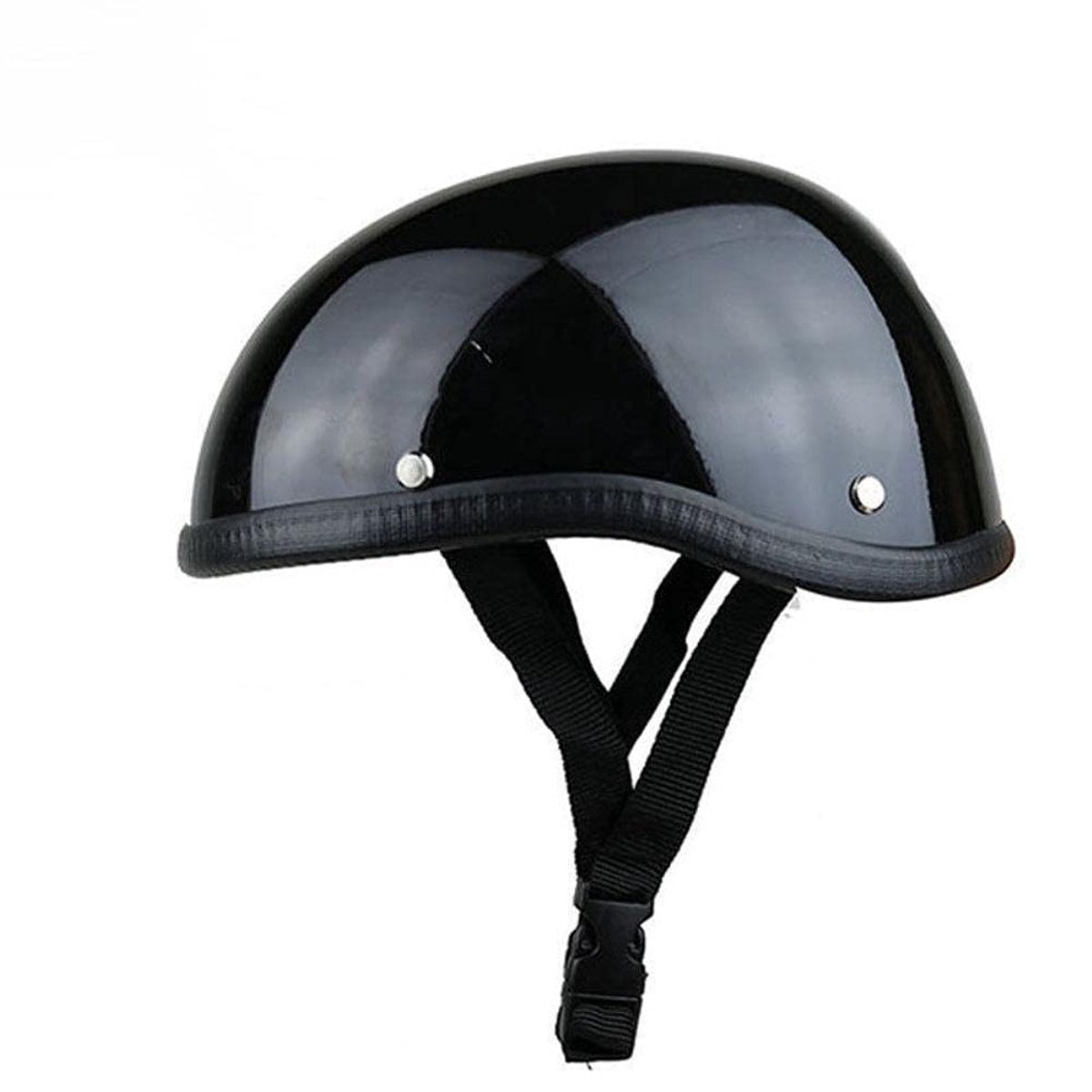 Vintage halve motorhelm - lichtzwart - retro stijl - ideaal voor cruisen en scooteren - ShopVlot