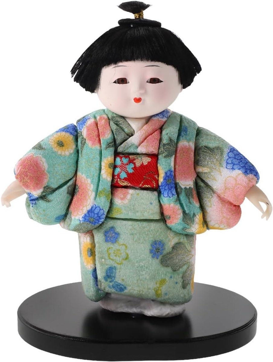 Handgemaakte Japanse Geisha verzamelfiguur in kabuki kimono, perfect als Aziatische decoratie voor thuis en auto, uniek ornament voor verzamelaars