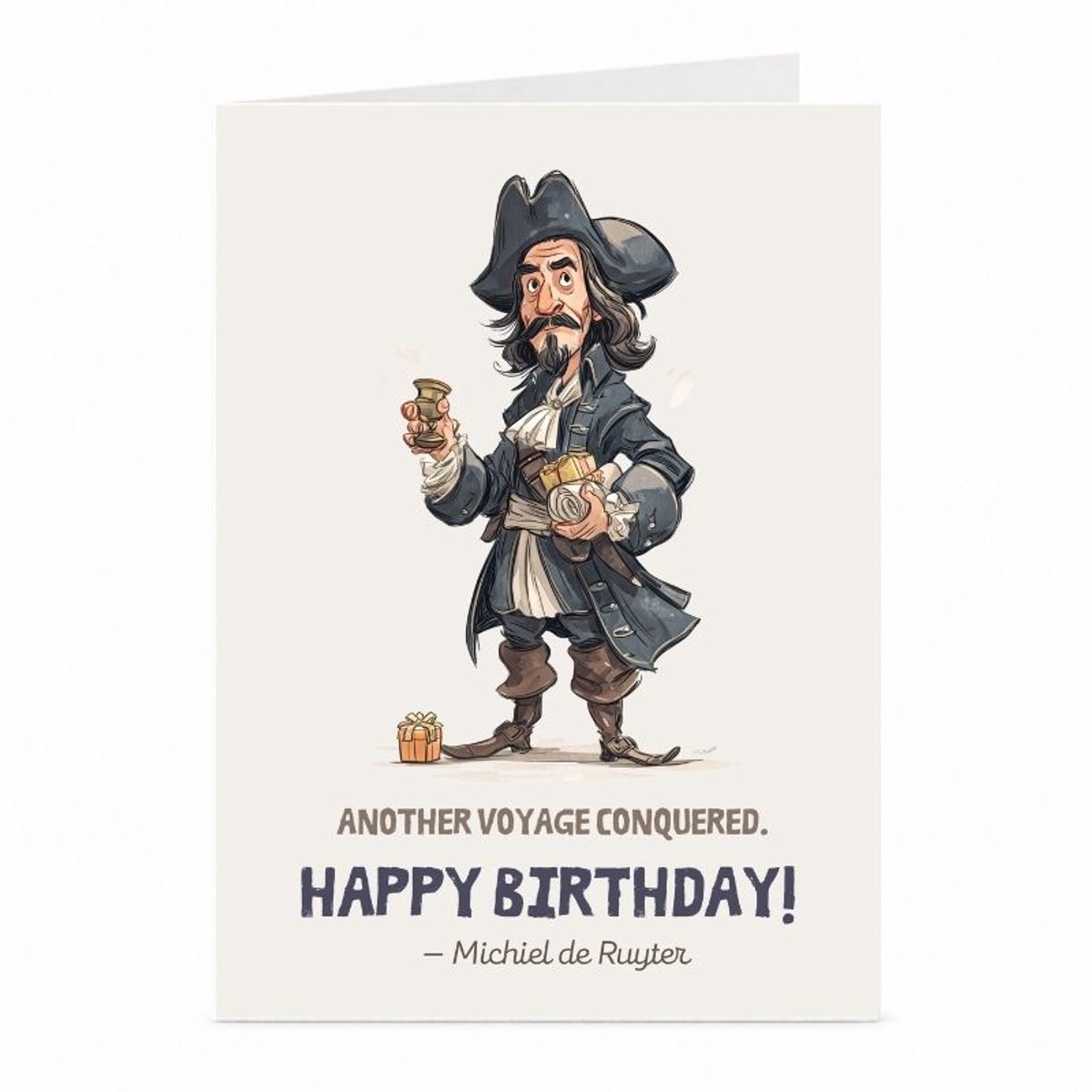 Michiel de Ruyter - Verjaardagskaart - JustTheCardGuy - A6 met envelop