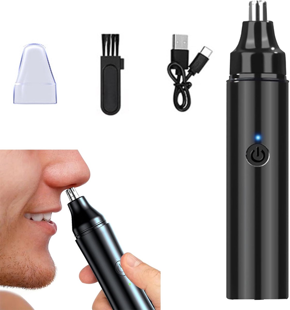 Neushaartrimmer USB oplaadbaar - zwart - precisietrimmer - perfect voor mannen en vrouwen - ShopVlot