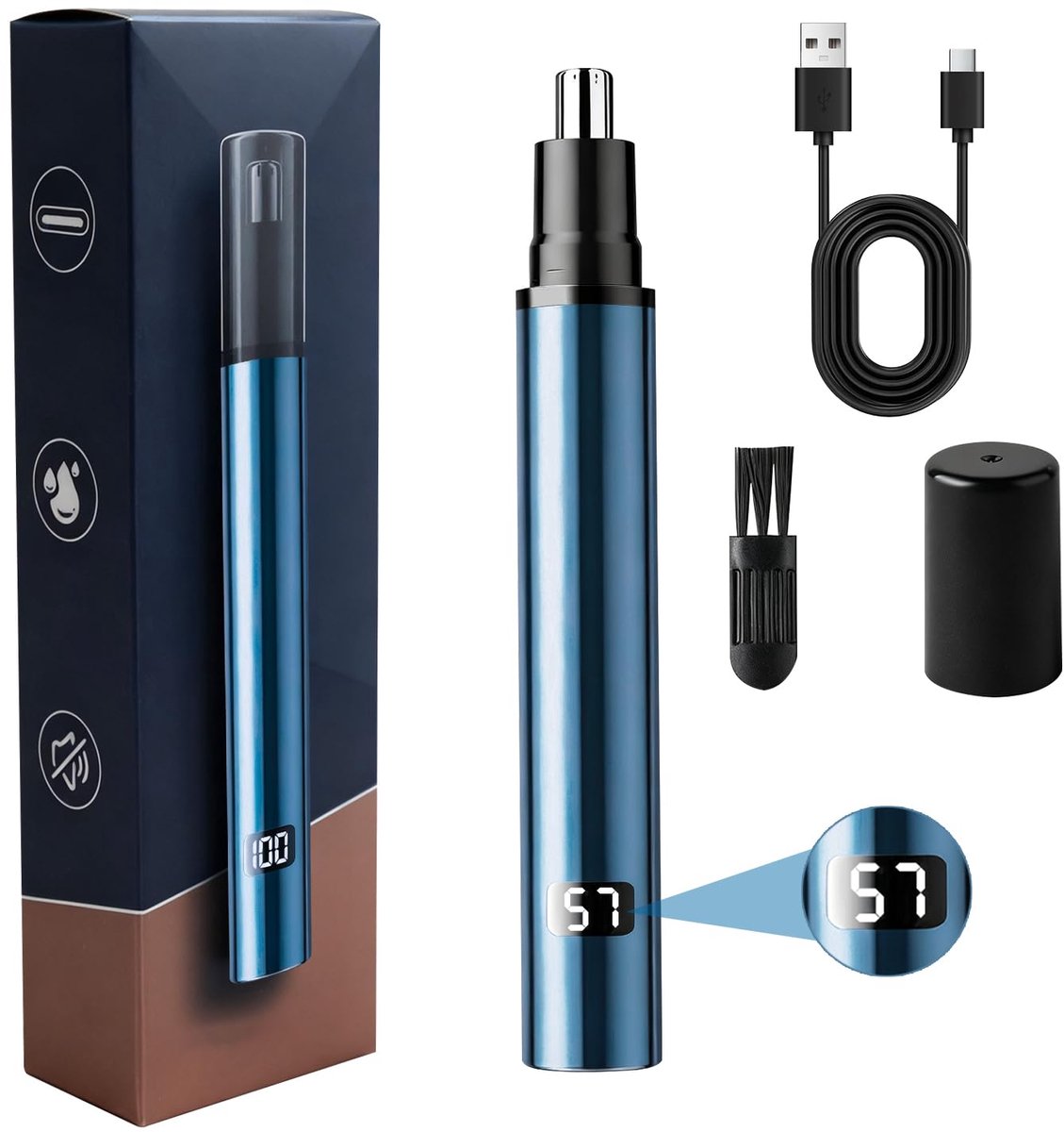 Neustrimmer USB-oplaadbaar - LCD-display - Pijnloos - Voor mannen en vrouwen - ShopVlot
