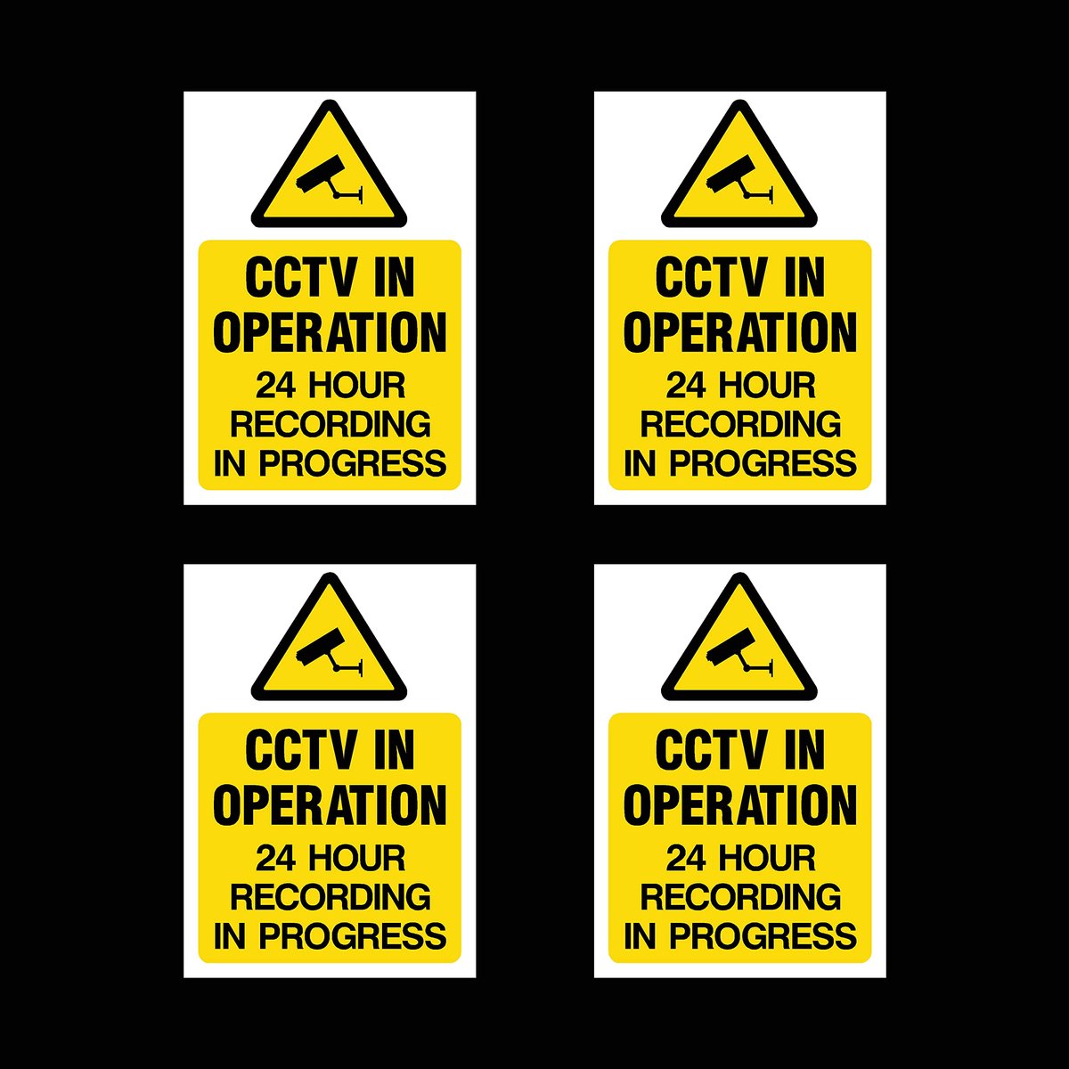 CCTV camera waarschuwingsbord stickers 75 x 100 mm - geel kunststof - realistische stijl - beveiliging herkenbaar maken - ShopVlot