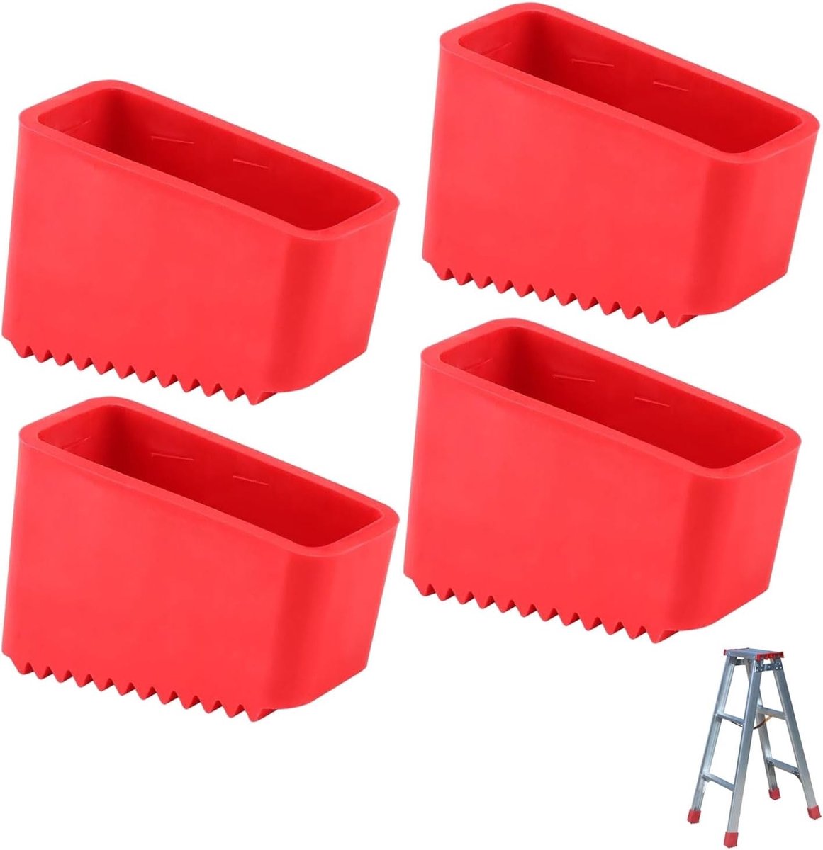 Ladder Stabilizer Set van 4 Stuks, Antislip Rubber Voetjes voor Ladders, Vervangende Voetbeschermers voor Thuis en Industrie, 50x20mm