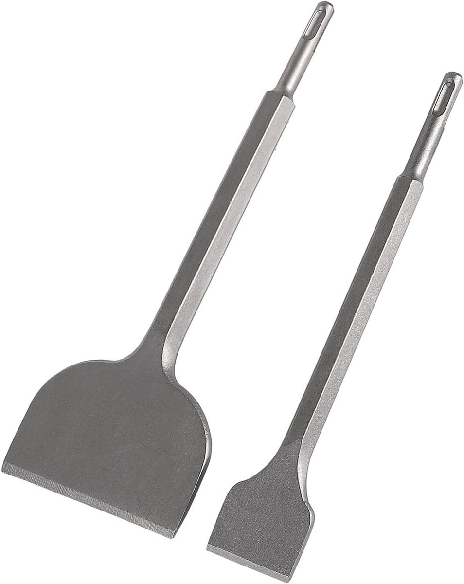 Set van 2 platte beitels SDS PLUS voor houtbewerking en metaalbewerking - 100 mm en 40 mm