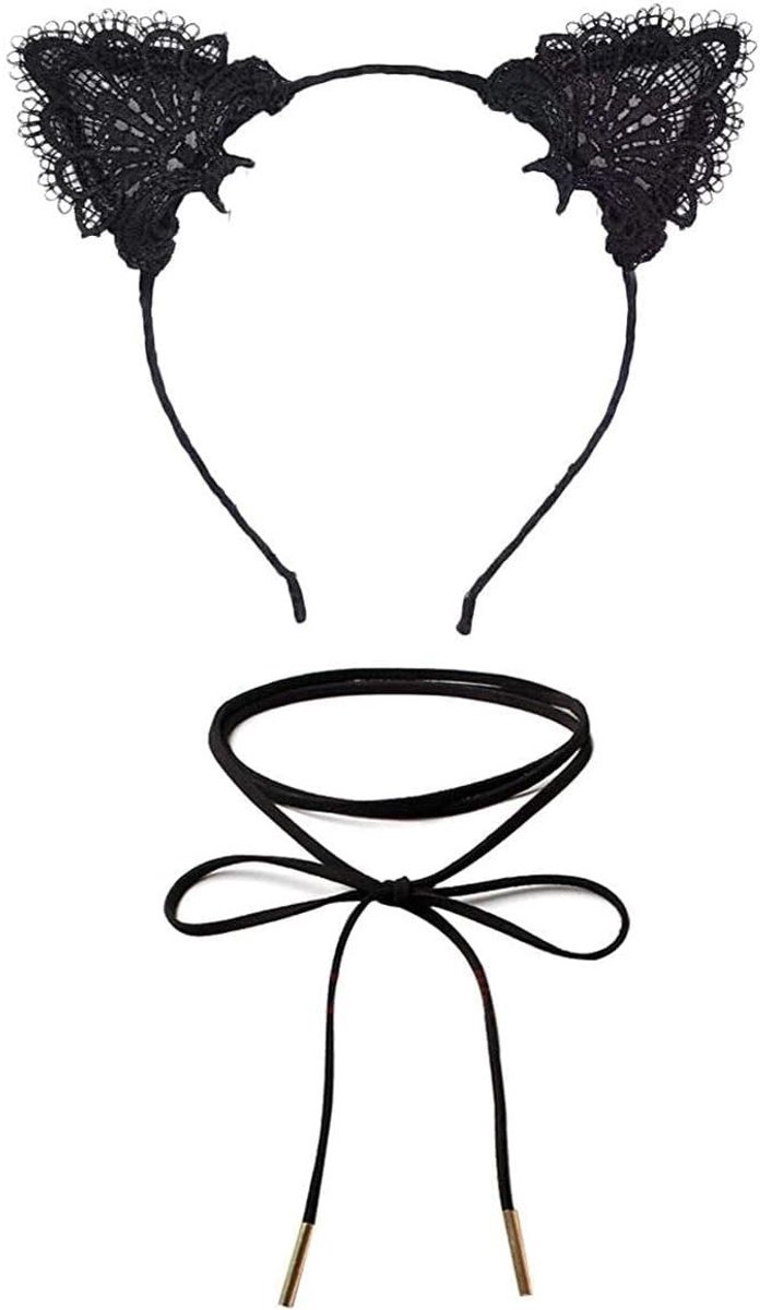 Halloween Haarband voor Vrouwen, 2 Stuks Halloween Haaraccessoires, Choker Ketting en Kostuumaccessoires voor Volwassenen en Kinderen, Feestelijke Verjaardagsdecoratie