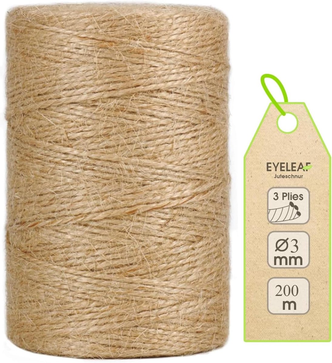 100 m Hemp Decorations Cord 3mm Rope Cat Scratching Post Rope Multifunctional Cord for DIY Gardening - ShopVlot