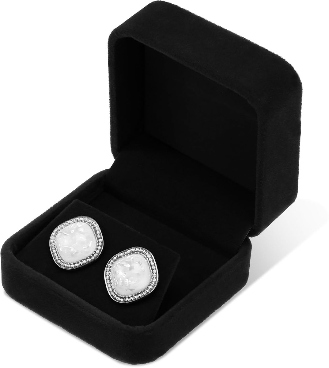 Oorbellen opbergdoos fluwelen - zwarte sieraden display doos - kleine sieraden geschenkdoos - ShopVlot