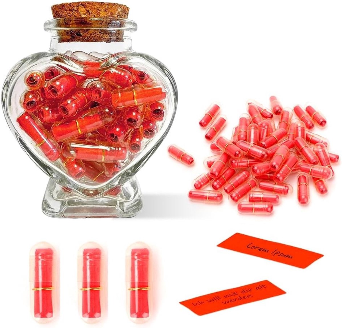 50 Stuks Berichten Capsules in een Fles, Adventskalender 2025 voor Stellen, Persoonlijke Cadeaus voor Verjaardag en Kerst voor Hem en Haar