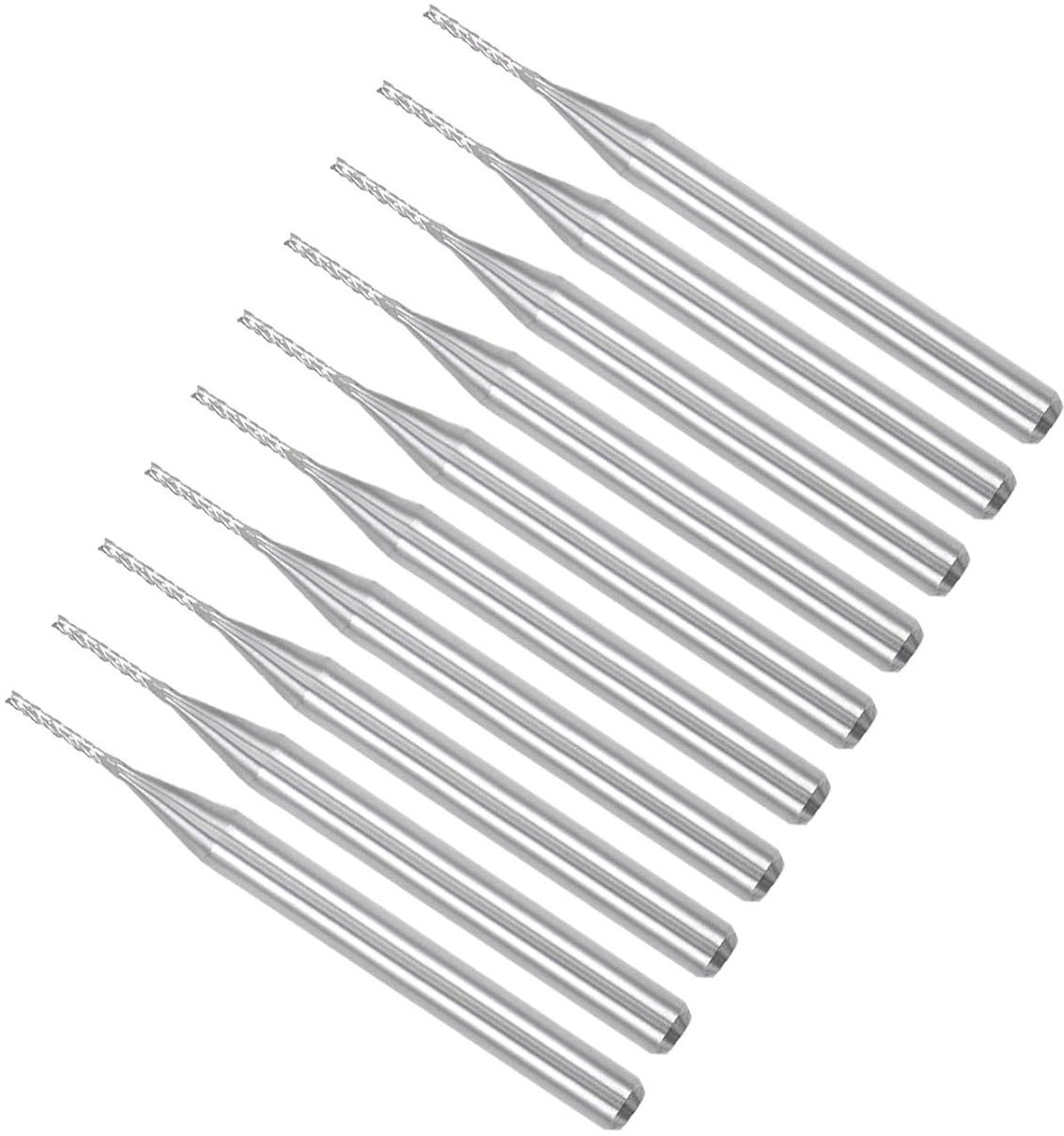 Set van 10 HSS Freesbits voor CNC Machines - 0.8mm Diameter, Perfect voor PCB Bewerking en Graveren