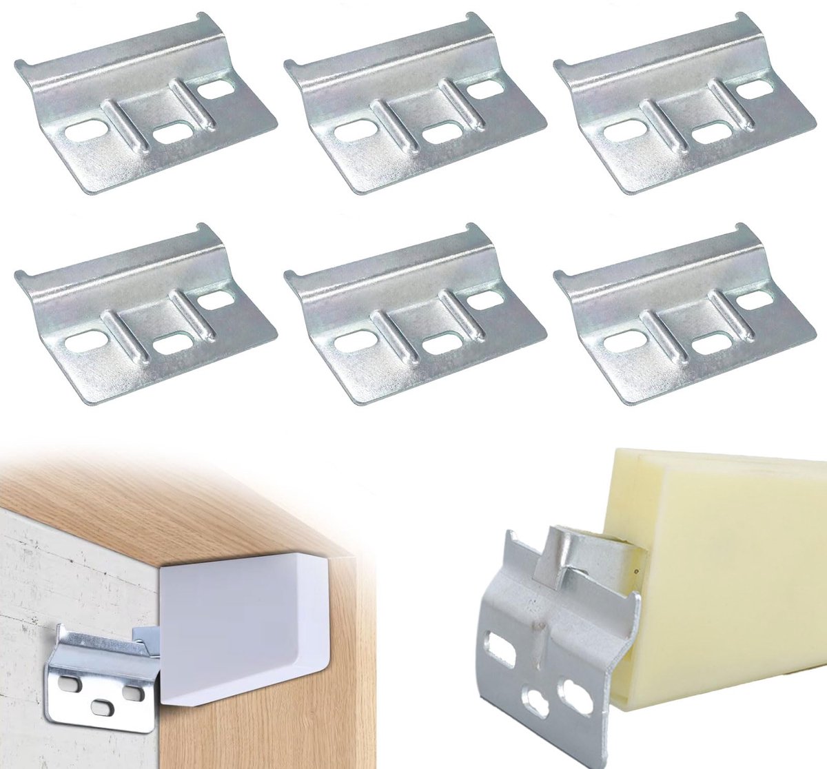 Kasthangers set van 6 - 64 mm - gegalvaniseerd - ideaal voor keuken en slaapkamer - ShopVlot