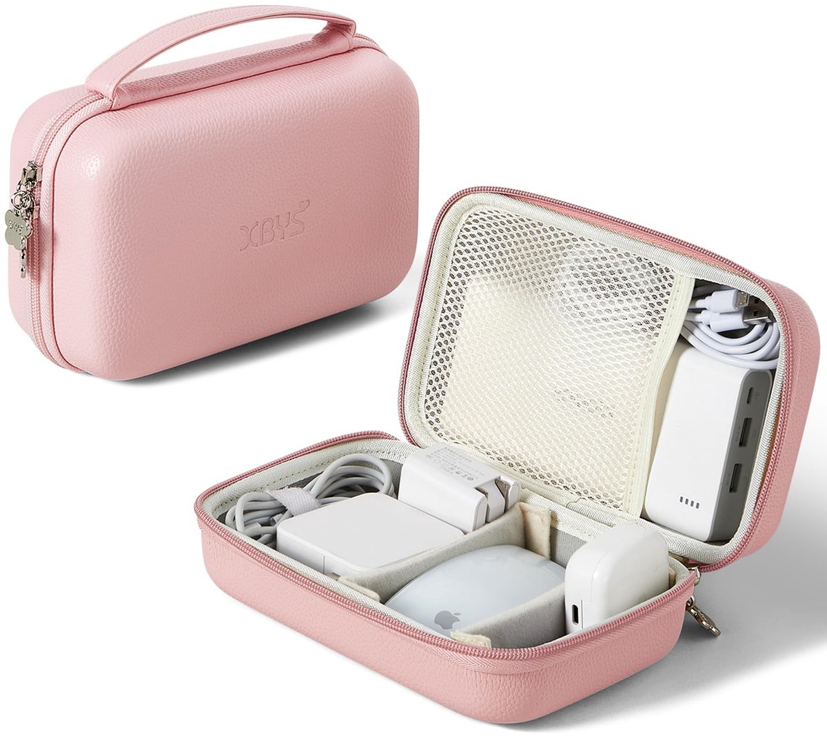 Draagbare tas voor MacBook-oplader XL - Roze - Ruimtebesparend - Ideaal voor onderweg - ShopVlot