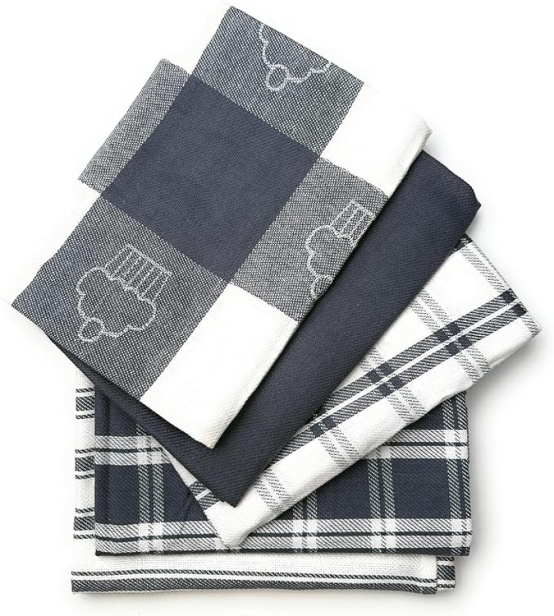 Set van 5 extra grote katoenen theedoeken 50 x 70 cm - absorberende keukenhanddoeken