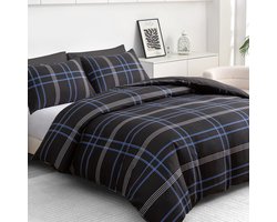 Pamposh Beddengoedset, ultrazachte microvezel dekbedovertrek met kussensloop, beddengoedset met ritssluiting - ShopVlot