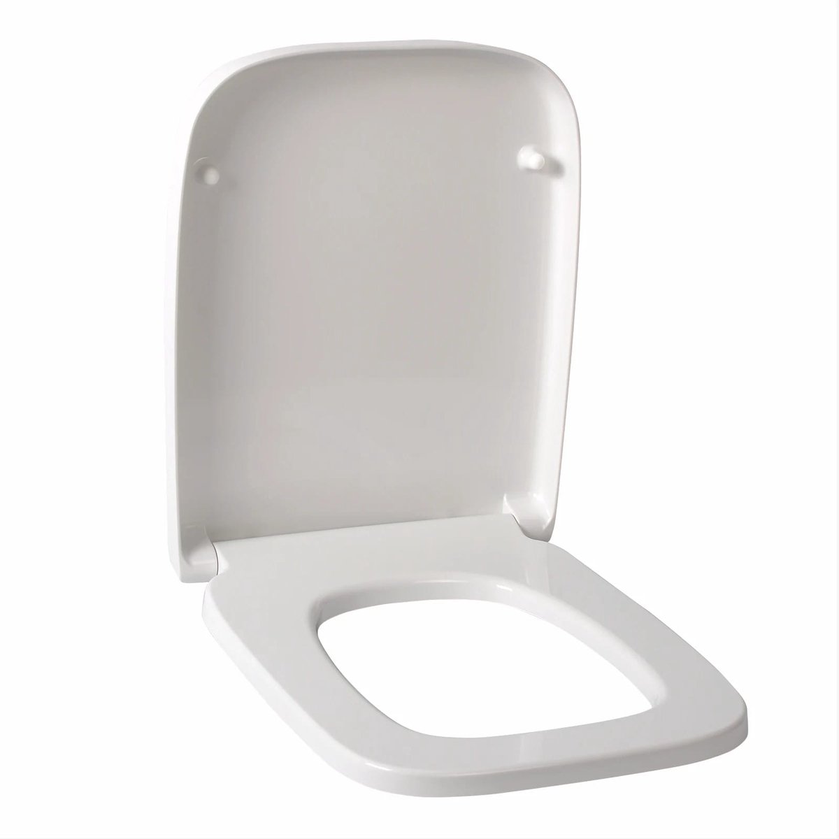 Klarven® Toiletbril Wit - Soft-close, Stille sluiting - Gemakkelijk schoon te maken, Draagvermogen 200 kg - Vierkant B 48,3 x D 36,7 cm