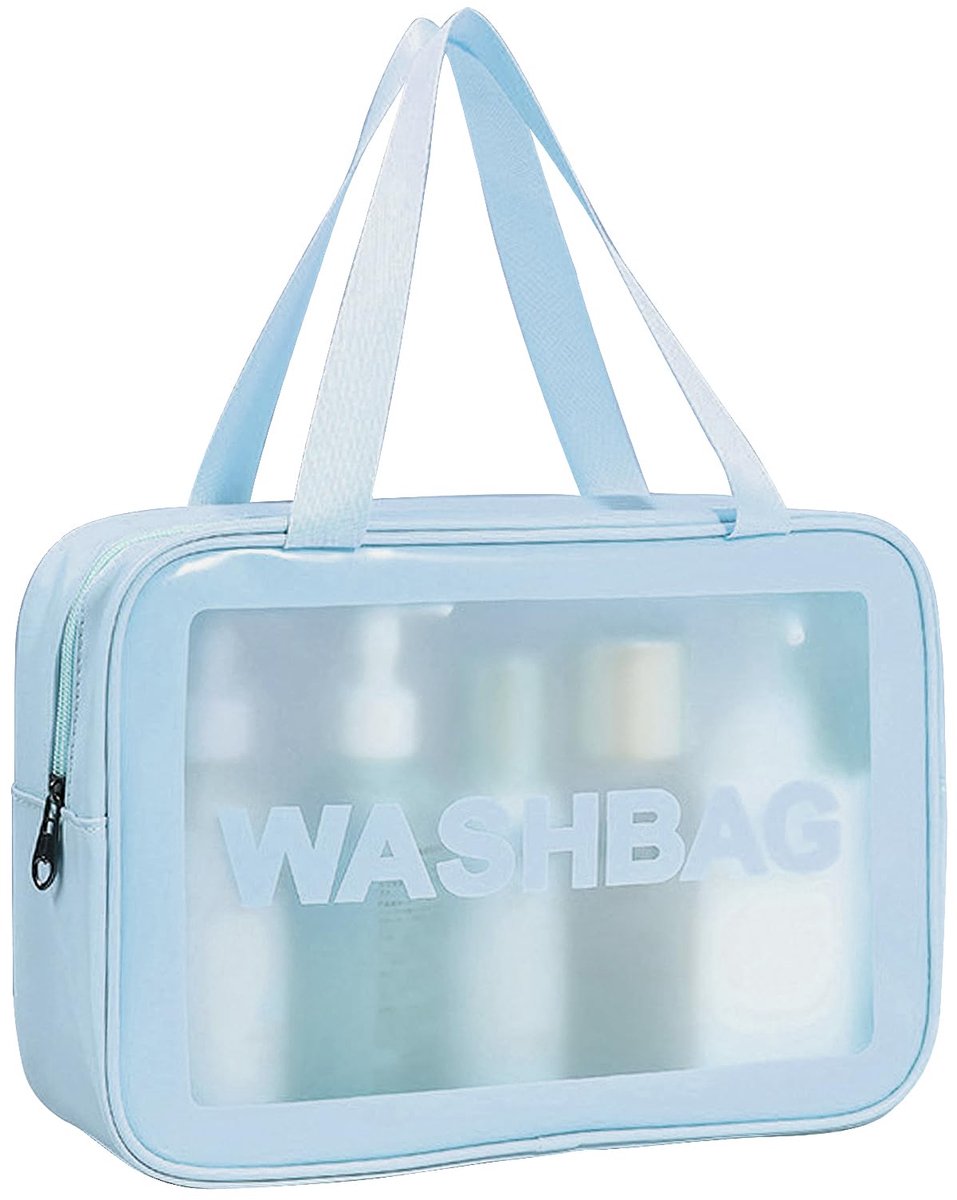 Toilettas 31x21x12 cm - transparant - waterdicht - ideaal voor reizen - ShopVlot